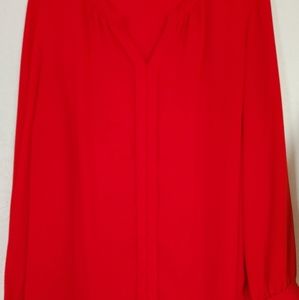 Liz Claiborne Women's Long Sleeve Red Blouse